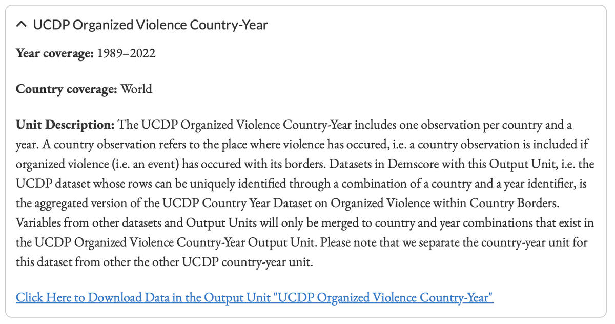 UCDP Organized Violence Country Year Output Unit