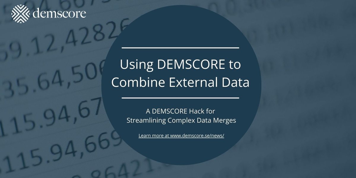 Using DEMSCORE to combine external data