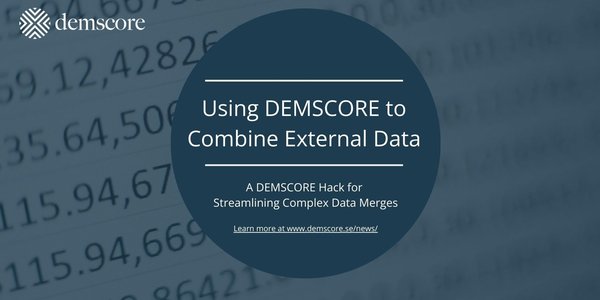 Using DEMSCORE to combine external data